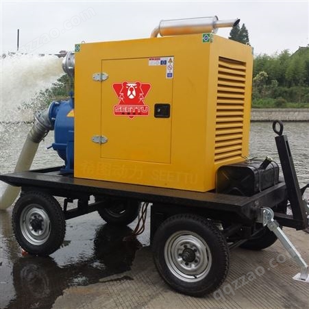希图动力4轮移动泵车 防汛柴油泵车1000立方m3 城市排涝抗旱专用柴油泵车