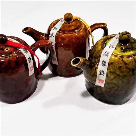 窑变茶壶功夫茶具 单壶手工泡茶器 大容量壶瓶 中式复古家用
