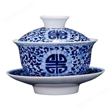百岁寿宴礼品陶瓷盖碗 长辈生日礼品陶瓷茶碗 敬老院老人带盖泡茶杯