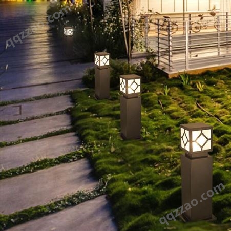 草坪灯太阳能公园草地灯方形 欧式复古庭院园林灯户外花园景观灯具