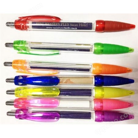 透明杆圆珠笔 塑料广告笔定制 油笔 礼品笔简易笔定做