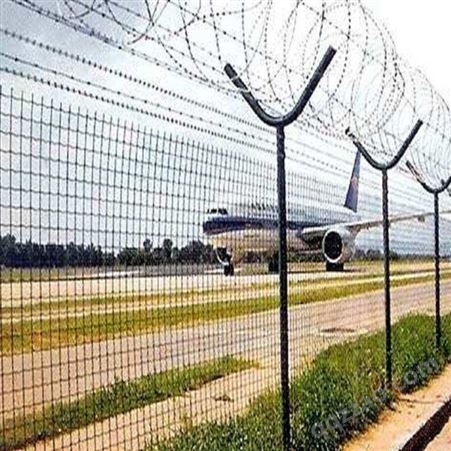 绿色机场隔离网尺寸 金创 锌钢防护栏杆 2米高双边防护网