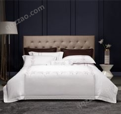 店布草宾馆床上用品全棉重力被罩白色贡缎提花纯棉被套单件批发