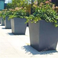 商业街道玻璃钢花箱花钵 绿化景观种植花槽 圆形花盆可定制
