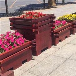 定制 户外组合花箱花槽 护栏一体式花箱 景观塑木塑道路户外组合花箱 应用广泛