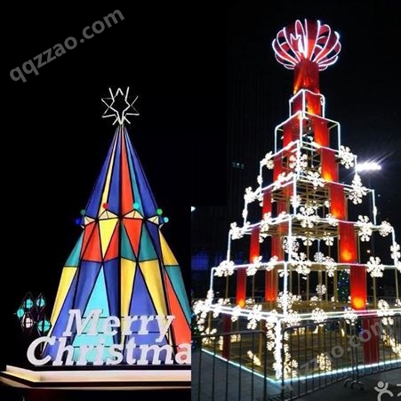 商场圣诞树 新掌舵出售 钢结构异形10米灯光摆件 装饰引流