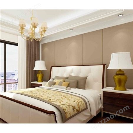 新中式山水画电视背景墙硬包沙发墙酒店卧室床头背景墙