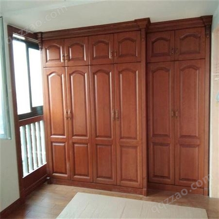 南京全实木衣柜 家用卧室现代原木储物柜子 中式木质整体大衣橱