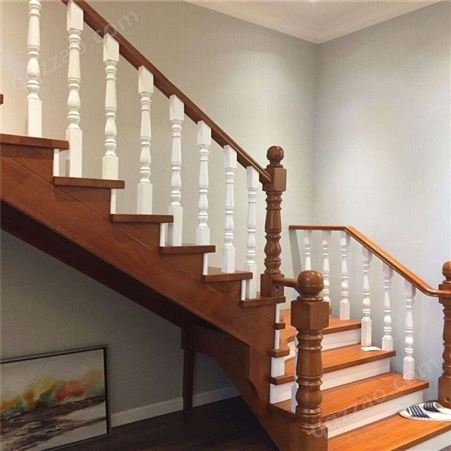 厂家定制实木楼梯 烤漆定制整体楼梯 阁楼复式别墅楼梯 欧式木楼梯