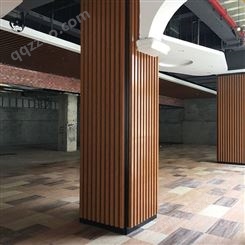 江门商场包方柱子型材铝方通 40X80木纹铝格栅厂家