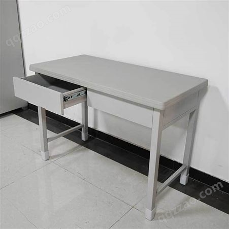 厂家供应制式灰白色学习桌 三抽培训桌椅 钢制办公桌报价