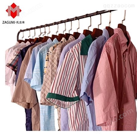 广州扎古米 二手衬衫短袖旧衣服市场外贸批发出口旧男短衬衫二手男上衣